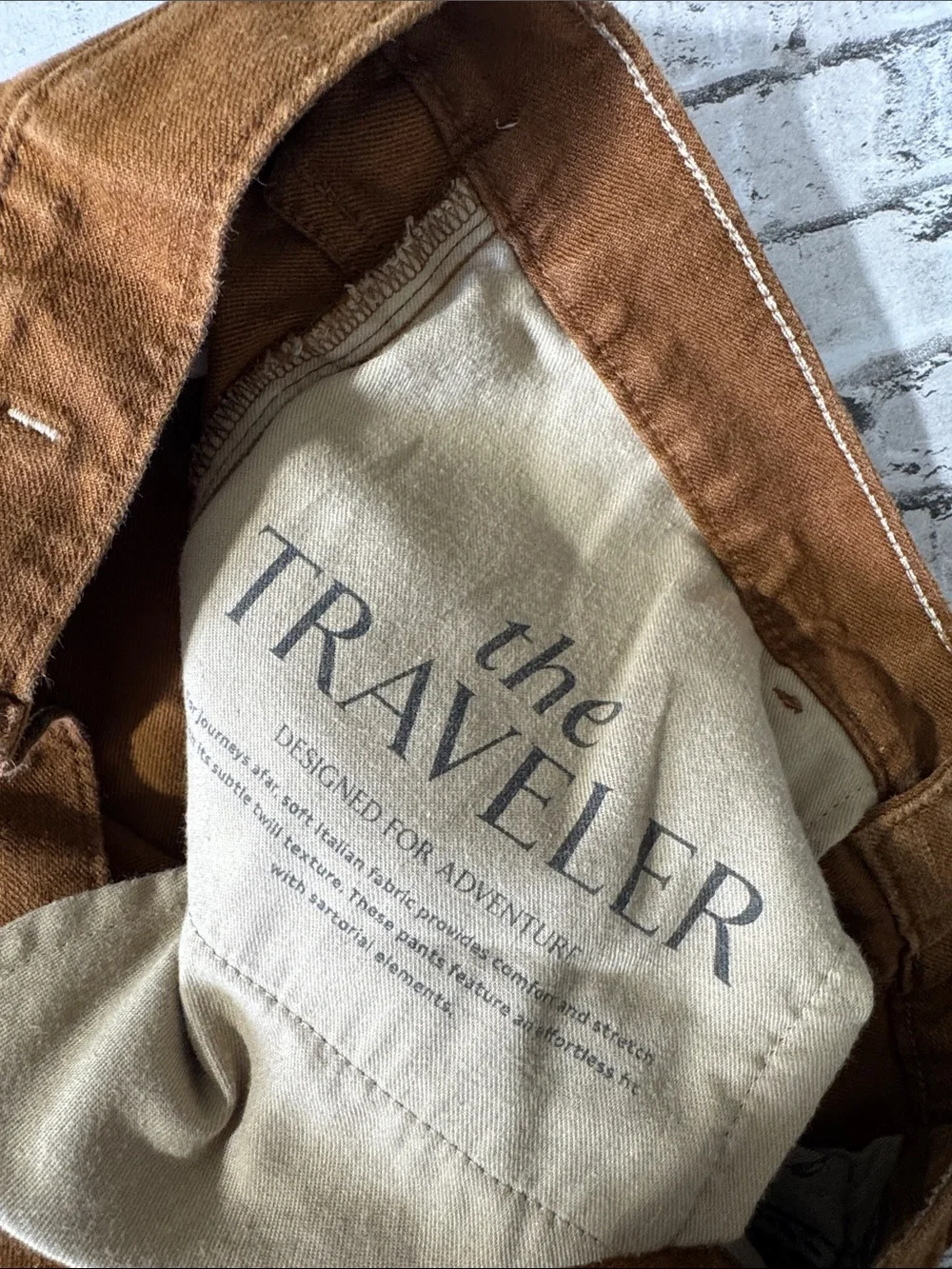 Banana Republic mens 30x32 brown linen cotton slim fit traveller pants EUC